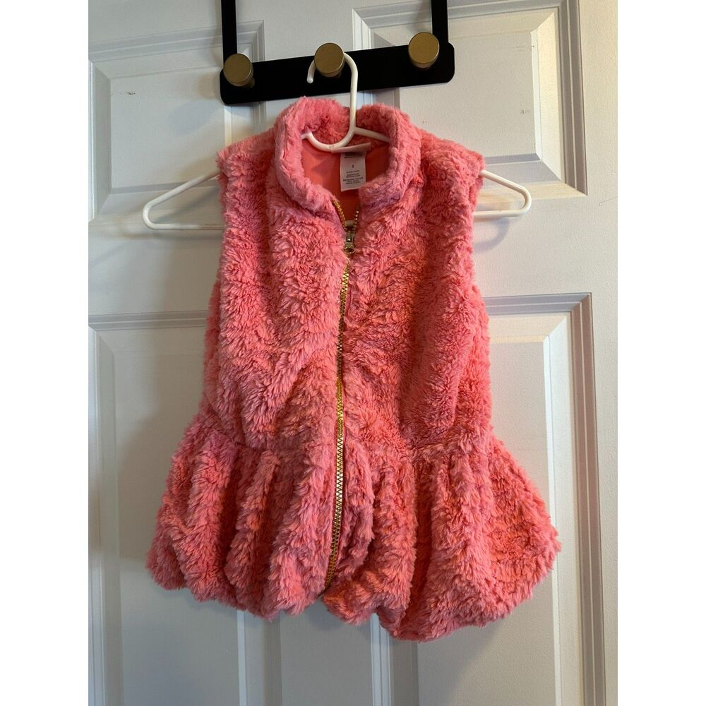 Little Lass Pink Fuzzy Dress Soft Plush Vest Girl Size 6